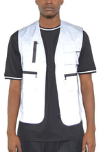 Load image into Gallery viewer, Men&#39;s White Cargo Pocket Sleeveless Vest