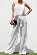 Load image into Gallery viewer, Chic White Sleeveless Layered Belted Jumpsuit