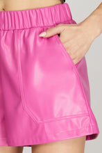Load image into Gallery viewer, Pocketed High Waist Gold Faux Leather Shorts