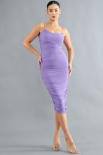 Load image into Gallery viewer, Monaco Chic Hot Pink Sleevless Ruched Midi Dress