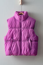 Load image into Gallery viewer, Purple Sleeveless Quilted Puffer Sleeveless Vest