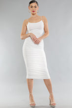 Load image into Gallery viewer, Monaco Chic Light Blue Sleevless Ruched Midi Dress