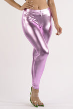 Load image into Gallery viewer, Dance With Me Silver Shiny Metallic Leggings