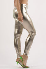 Load image into Gallery viewer, Dance With Me Ice Blue Shiny Metallic Leggings