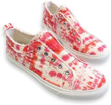 Distressed Pink Tie Dye Summer Style Casual Shoes