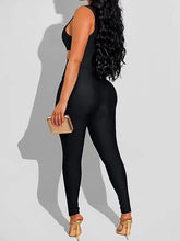Load image into Gallery viewer, Black Criss Halter Sleeveless Bodycon Jumpsuit