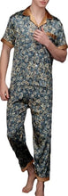Load image into Gallery viewer, Men&#39;s Beige Paisley Silk Short Sleeve Top &amp; Pants Set