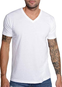 Men's Premium Black Cotton V Neck Short Sleeve T-Shirt