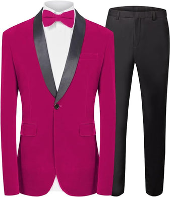 Men's Esquire Pink Velvet Long Sleeve Blazer & Pants Suit
