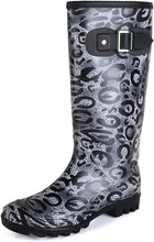 Load image into Gallery viewer, Water Resistant Black Leopard Stylish Rain Boots Water Shoes