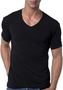 Men's Premium White Cotton V Neck Short Sleeve T-Shirt