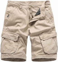 Load image into Gallery viewer, Men&#39;s Multi-Pocket Cargo Khaki Shorts