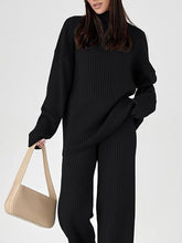 Load image into Gallery viewer, Buttery Soft Turtleneck Grey Knit Long Sleeve Pullover Long Sleeve Top &amp; Pants Set