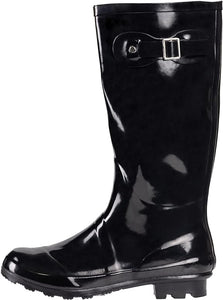 Black Floral Waterproof Rain Boots Water Shoes