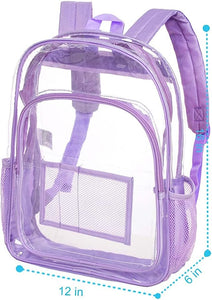Heavy Duty Neon Pink See Through Clear Trendy Backpack