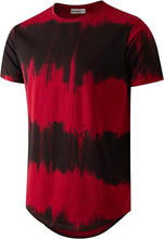 Load image into Gallery viewer, Men&#39;s Casual Black/Red Dyed Short Sleeve T-Shirt