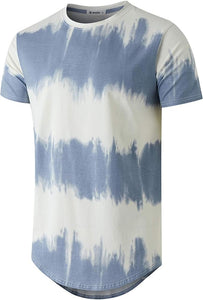 Men's Casual Beige/White Dyed Short Sleeve T-Shirt