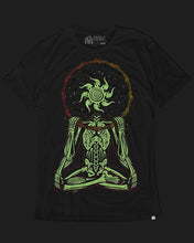 Load image into Gallery viewer, Men&#39;s Black Universe Glow In The Dark Print Short Sleeve T-Shirt