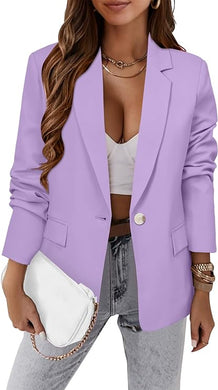 Business Savvy Light Purple Long Sleeve Business Blazer Jacket