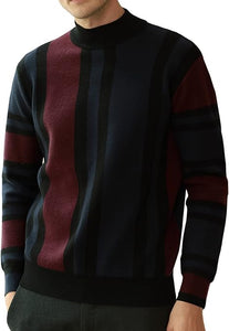 Men's Red/White Striped Vintage Long Sleeve Sweater