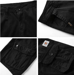 Men's Multi-Pocket Cargo Khaki Shorts