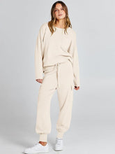 Load image into Gallery viewer, Winter Knit Brown Cargo Jogger Sweatsuit Long Sleeve Top &amp; Pants Set