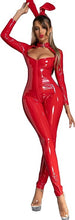 Load image into Gallery viewer, Black Latex Long Sleeve Catsuit/Jumpsuit
