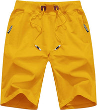 Load image into Gallery viewer, Men&#39;s Summer Style Yellow Drawstring Shorts