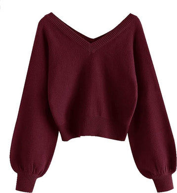 Winter Style Burgundy Dolman Sleeve Comfy Knit Sweater