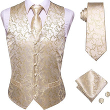 Load image into Gallery viewer, Men&#39;s Satin Gold Sleeveless Formal Vest