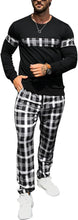Load image into Gallery viewer, Men&#39;s Black &amp; Khaki Plaid Sweatsuit and Pants Jogger Set
