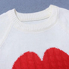 Load image into Gallery viewer, Winter Heart Patchwork Pink Knit Long Sleeve Sweater