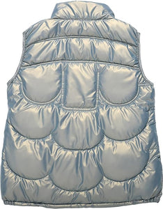 Light Blue Quilted Puffer Sleeveless Winter Vest Jacket