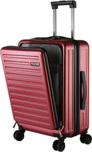 Load image into Gallery viewer, 20&quot; Luggage Red Carry On with Front Zipper Laptop Pocket Suitcase