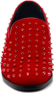 Men's Red Velvet Rhinestone Studded Designer Shoes