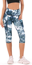 Load image into Gallery viewer, High Waist White Camouflage Stretch Capri Leggings
