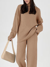 Load image into Gallery viewer, Buttery Soft Turtleneck Beige Knit Long Sleeve Pullover Long Sleeve Top &amp; Pants Set