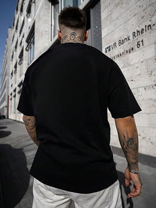 Men's Paris Printed Short Sleeve Black T-Shirt