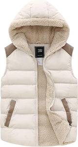 Soft Fleece Wine Winter Puffer Sleeveless Vest