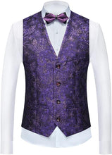 Load image into Gallery viewer, Men&#39;s Luxe Purple Floral 4pc Blazer &amp; Pants Formal Suit