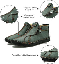 Load image into Gallery viewer, Men&#39;s Hand Stitched Brown Leather Textured Boots