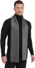 Load image into Gallery viewer, Men&#39;s Luxury Chevron Black Cashmere Feel Scarf