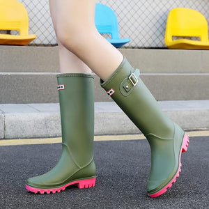 Water Resistant Brown Stylish Rain Boots Water Shoes