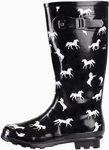 Load image into Gallery viewer, Black Polkadots Waterproof Rain Boots Water Shoes