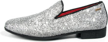 Load image into Gallery viewer, Men&#39;s Silver Sparkle Sequin Loafer Dress Shoes