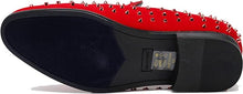 Load image into Gallery viewer, Men&#39;s Red Velvet Rhinestone Studded Designer Shoes