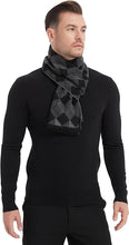 Load image into Gallery viewer, Men&#39;s Luxury Plaid Grey Cashmere Feel Scarf
