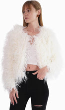 Load image into Gallery viewer, White Shaggy Faux Fur Fluffy Winter Jacket