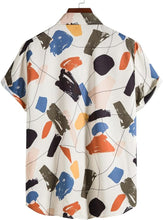 Load image into Gallery viewer, Men&#39;s Summer Floral Printed Short Sleeve D-white Shirt