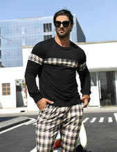 Load image into Gallery viewer, Men&#39;s Black &amp; Red Plaid Sweatsuit and Pants Jogger Set